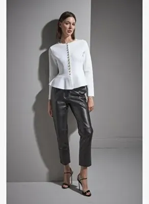 Join Us Düğmeli Peplum Triko Ceket