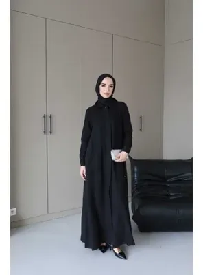 Neways 6648-Parça Boya Tensel Düğmeli Ferace Siyah