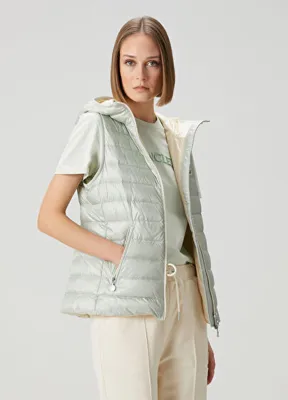 Moncler Glygosse Açık Mavi Kapüşonlu Yelek