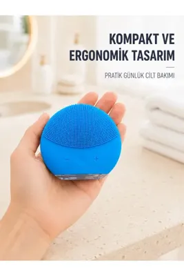 Clevora Mavi Silikon Yüz Temizleme Cihazı Su Geçirmez Titreşimli Yüz Bakım Fırçası