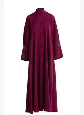 Gizia Uzun Kollu Fermuarlı Bordo Uzun Elbise