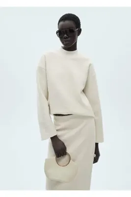 MANGO Woman Perkins yakalı buklet sweatshirt