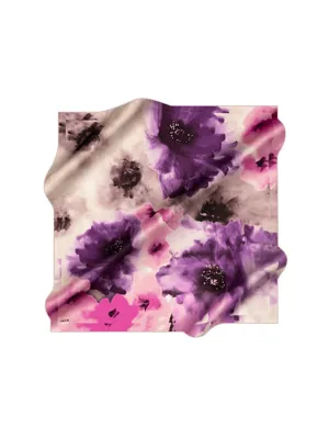 Aker Mor 90X90 İpek Krep Saten Eşarp
