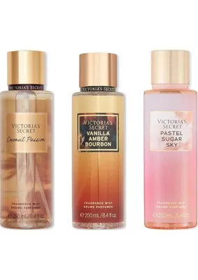 Victoria's Secret 3'lü Vücut Spreyi Seti - Pastel Sugar Sky + Vanilla Amber Bourbon + Coconut Passion (3 x 250 Ml)