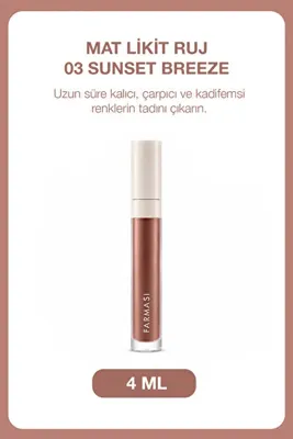 Farmasi Uzun Süre Kalıcı Kadifemsi Yapı Mat Likit Ruj | 03 Sunset Breeze
