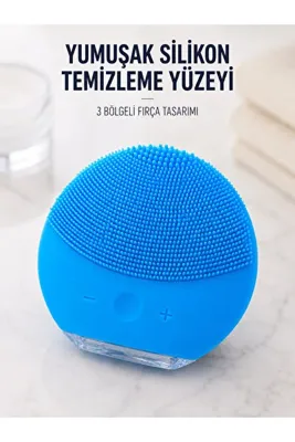 Lisinya Silikon Yüz Temizleme Fırçası Ayarlanabilir Titreşimli Mavi Cilt Bakım Cihazı -