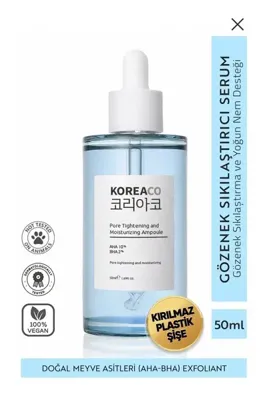Kore ACO Aha & Bha Canlandırıcı & Gözenek Sıkılaştırıcı Ve Nemlendirici (AHA%10-BHA%2) Ampoule