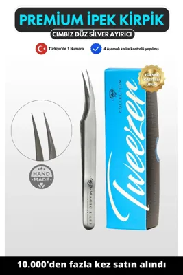 Magic Lash Profesyonel Premium Ucu Çentikli Wolverine Silver Düz Ayırıcı İpek Kirpik Cımbız WS-24