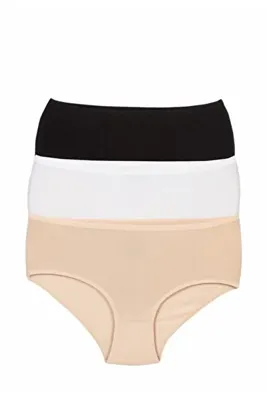 Şahin Kadın -siyah Beyaz Ten- Yüksek Bel Slip Külot- 3'lü Ekonomik Paket Shn30620