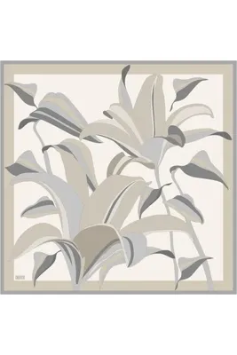 Belli İpek Eşarp - 4035-85 Bej Gri Twill