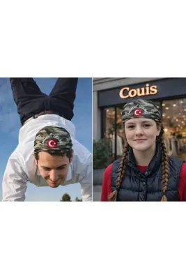 couis Çanakkale Geçilmez Detaylı Kamuflaj Bandana Fular