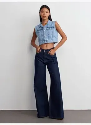 Dilvin 71706 %100 Pamuk Wide Leg Jean