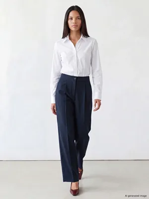LCW Modest Beli Lastikli Geniş Paça Pileli Kadın Pantolon