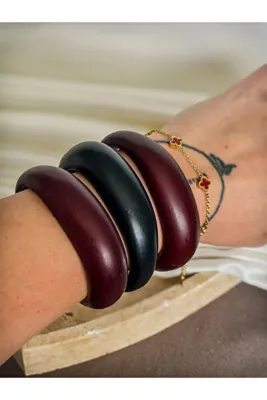 Genel Markalar 1 Adet Bordo Akrilik Bangle Bileklik