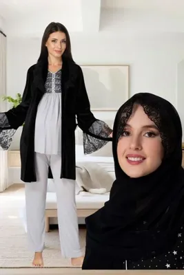 Genel Markalar Venera Lohusa Hamile Tessetüre Uygun Dantel Detaylı Sabhlıklı 4 lü Lohusa Seti