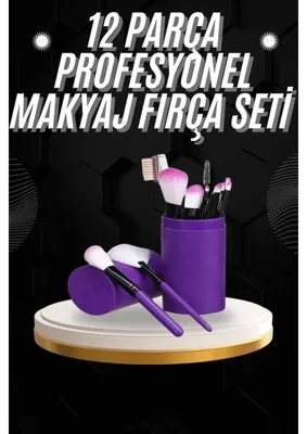 Aslanoğlu Store Profesyonel Yumuşak Kıllı 12 Parça Makyaj Fırça Seti