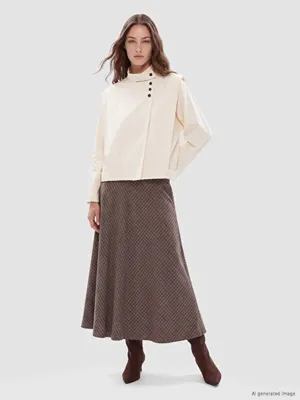 LCW Modest Fermuarlı Ekose A Kesim Etek