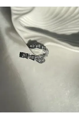 AURRARİ Gümüş Renk Serpenti Yılan Exclusive Ayarlanabilir Yüzük