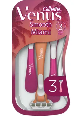Gillette Venus Smooth Miami Kadın Tıraş Bıçakları 3'lü
