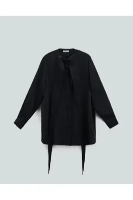 QOOQ STORE QOOQ Neck Gömlek Siyah