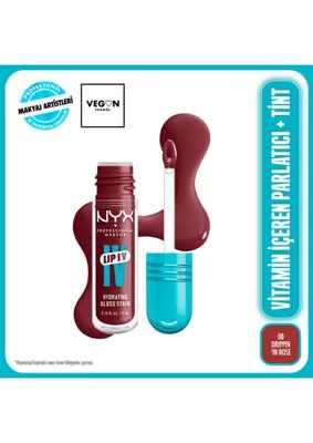 NYX Professional Makeup Lip I.V. Vitamin İçeren Parlatıcı + Tint - 07 Bubblegum Burst