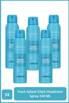 Watsons Fresh Splash Deodorant Sprey Erkek Pudrasız 5x150ml