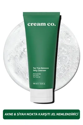 Cream Co. Akne & Siyah Nokta Karşıtı Yüz Temizleme Jeli | Niacinamide Çay Ağacı Yağı | 100 ML