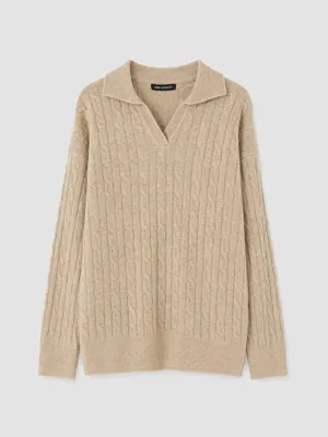 LCW Modest Polo Yaka Desenli Kadın Triko Kazak