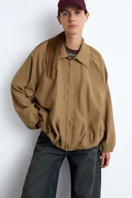 DeFacto Relax Fit Gömlek Yaka Raglan Kol Fermuarlı Dokuma Ceket G7722AX26AU