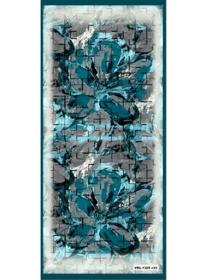 19v69 ITALIA Çiçekli Desen Pavia Seri Şal Askısı ile Birlikte 90X200 cm PETROL TURKUAZ