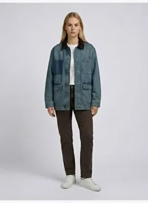 Ltb Elıa Gömlek Yaka Önü Cepli Mid Indigo Denim Ceket