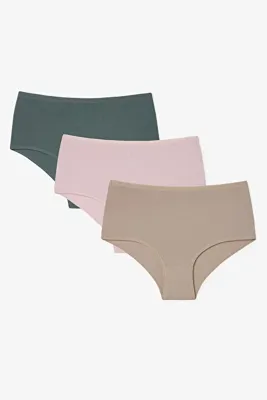 Penti Karışık Renk Mellow Spirit  Yüksek Bel Pamuklu 3'lü Slip Külot