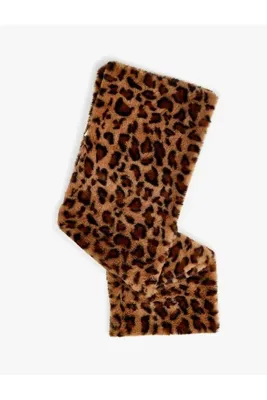 Koton Suni Kürk Leopar Atkı