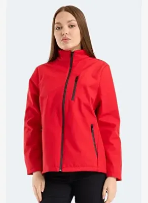 Slazenger HIP STYLE Kadın Dik Yaka Fermuarlı Kırmızı Mont & Kaban