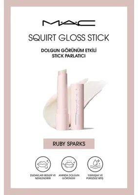 MAC M·a·c Squirt Gloss Stick Dolgun Görünüm Etkili Stick Parlatıcı - Ruby Sparks