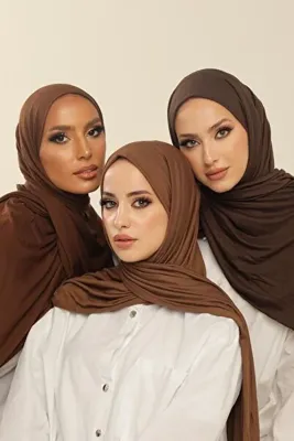 Beyzak 3'lü Avantaj Seti (acı Kahve-çikolata-bitter) Luxury Penye Şal-kadın Tesettür Jersey Hijab
