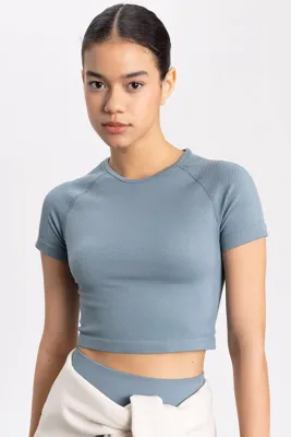 Defacto Crop Top Seamless Kısa Kollu Tişört