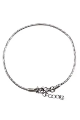 Takıkraliyeti 316L kalite paslanmaz çelik yılan zincir bileklik unisex 19 cm uzatmalı