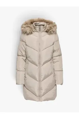 ONLY ONLMYNTE BF LONG PUFFER OTW Kadın Gri Kaban - 15238323