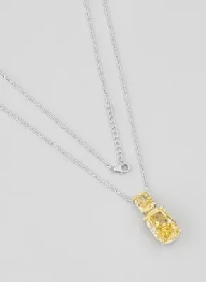So Chic Sarı Rüya 18 Ayar Beyaz Altın Kaplama 48 Cm Gümüş Renkli Taşlı Kolye