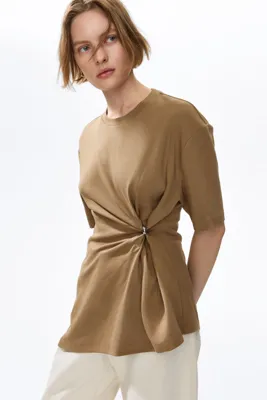 H&M Drape Detaylı Asimetrik Üst