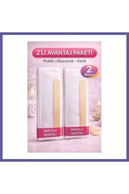 Bezos Biowet Ağda Bezi 2 Metre Spatula Hediyeli Epilasyon Bezi Dayanıklı Tüy Dökme Bezi 2'li Paket MGC
