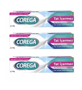 Corega Diş Protezi Yapıştırıcı Krem Tat İçermez 40 gr 3 Adet