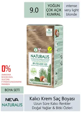 NEVA KOZMETİK Naturalis Saç Boyası 9.0 Yoğun Çok Açık Kumral %100 Vegan