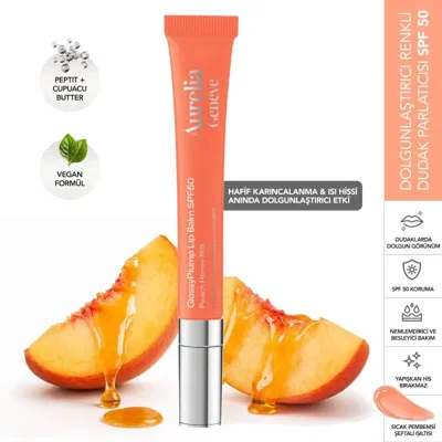 Aurelia Genève GlossyPlump Lip Balm SPF50 - Peach Honey Milk
