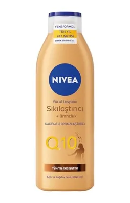 Ab-ı Nıvea Q10 Sıkılaştırıcı Ve Bronzlaştırıcı Vücut Losyonu 250ml, Kademeli Doğal Bronzluk, 7 Günde Sıkı Cilt, Açık Ve Buğday Tenli Ciltler