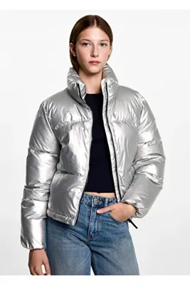 Mango Teen Metalik puffer anorak