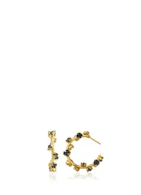 Milou Jewelry Flora Mavi 22 Ayar Altın Kaplama Kadın Halka Küpe