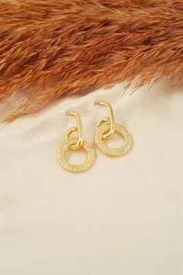 By Zeyna Aksesuar Kadın Özel Tasarım Sallantılı Oval Model Küpe