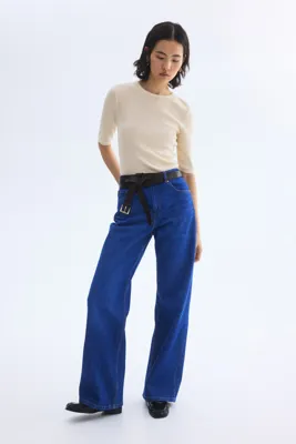 H&M Lastik Örgülü Tişört